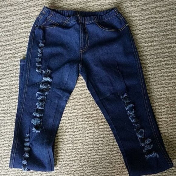 Jeans Legging Jeggings Skinny Pants Distressed BLUE WOMEN'S WOMAN'S SIZE SMALL - Picture 8 of 11